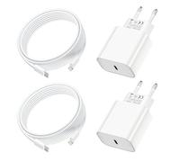 Lot de 2 pour Chargeur Rapide iPhone, 20W PD USB-C Prise Secteur avec 1m Câble USB C vers Lightning pour iPhone 14/14 pro/13/13 Pro/13 Pro Max/13 Min