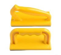 Lot de 2 poussoirs de travail du bois pour table de scie à table et table de toupie, mangeoire auxiliaire en plastique jaune avec poignée émeri pour raboter et couper en toute sécurité
