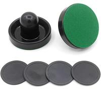 Lot de 2 poussoirs en feutre de 60 mm avec 4 palets rouges pour palets de rechange pour table de jeu (noir)