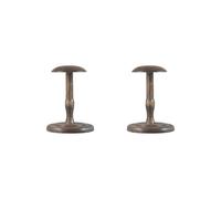 Lot de 2 présentoirs à chapeaux et casquettes en forme de dôme - Style vintage stable - Base ronde - Marron court