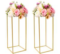 Lot de 2 présentoirs à fleurs dorés, 20 x 20 x 60 cm, vase décoratif en plomb pour centre de table DescriptionNotre magnifique support à fleurs décoratif est conçu pour embellir n'importe quelle pièce