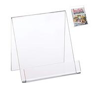 Lot de 2 présentoirs de lecture A5 en acrylique pour livres, stables, porte-brochures (H x l x P) 15 x 15 x 11,5 cm, transparent