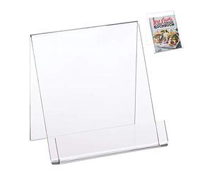 Lot de 2 présentoirs de lecture A5 en acrylique pour livres, stables, porte-brochures (H x l x P) 15 x 15 x 11,5 cm, transparent