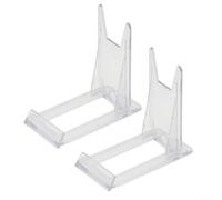 Lot de 2 présentoirs en acrylique transparent avec fonctions réglables et fixes, chevalet en plastique pour affichage d'images