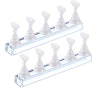 Lot de 2 présentoirs magnétiques en acrylique pour manucure à domicile et salon (blanc)