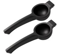 Lot de 2 presse-agrumes en aluminium renforcé, presse-citron manuel à long manche, design arqué pour citrons et citrons verts, facile à nettoyer, noir, pour cuisine et bar