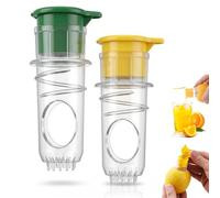 Lot de 2 presse-agrumes réutilisables pour citrons, oranges et verseurs (jaune et vert)