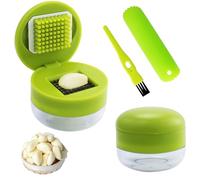 Lot de 2 presse-ail, avec éplucheur d'ail en silicone et brosse de nettoyage, hachoir à ail et éplucheur, presse ail, hachoir ail, coupe-oignons pour ail haché, gingembre, oignon et fruits
