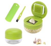 Lot de 2 presse-ail facile à utiliser avec éplucheur et brosse de nettoyage, convient pour déchiquetage de l'ail, du gingembre et des fruits, outil de cuisine domestique, cuisine quotidienne
