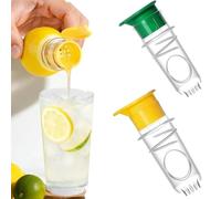 Lot de 2 presse-citrons manuels - Pour jus de citron - Facile et rapide - Avec bouchon à vis - Petit presse-agrumes pour citrons, oranges, etc (jaune et vert) (coloré 1)