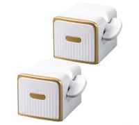 Lot de 2 presse-dentifrice avec support pour un placement stable sur le plan de travail et une utilisation constante d'une seule main (blanc)