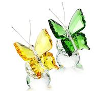 Lot de 2 presse-papiers en verre en forme de papillon en cristal pour décoration de table