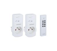 Zenitech Prises télécommandées Lot de 2 10A 2P+T avec télécommande Blanc