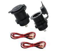 Lot de 2 Prises Allume Cigare Femelle 12 V/24 V, Rallonge Allume Cigare Voiture Imperméable Marine Grade pour Bateau Moto Camion Réfrigérateurs de Voiture Câble de 100cm 12 V/24 V CC