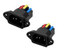Lot de 2 Prises IEC320 C14,Fiche à Connexion Rapide sans Soudure IEC C14 pour Montage sur Panneau, Prise d'alimentation modulaire C14 10A 250V pour Montage sur Panneau,Ordinateurs,serveurs(Noir)
