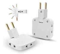 Lot de 2 prises plates pour économiser de l'espace, 3 en 1 prises multiples gain de place EU avec rotation 180°, adaptateur prise Europe prise convertisseur de puissance EU voyage Socket, 110-250 V