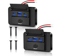Lot De 2 Prises Usb 12 V Pour Camping-Car 66 W Charge Rapide Double Pd3.0 Usb Et Qc3.0 Usb C Prise Étanche Adaptateur De Charge Rapide Pour Voiture, Camping-Car, Moto, Camion, Bateau