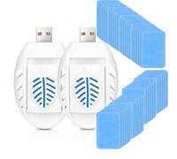 Lot de 2 prises USB anti-moustiques portables avec 90 tablettes répulsives électriques pour intérieur et extérieur, maison d'été