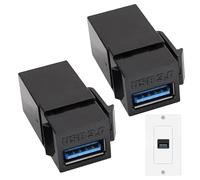 Lot de 2 Prises USB Keystone Jack USB 3.0 Femelle Femelle - Accessoires de Murale USB, Adaptateur coupleur pour hôtel, Appartement, Salon, Salle d'étude