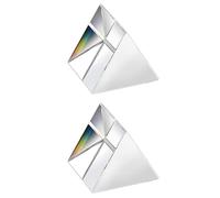 Lot de 2 prismes triangulaires en verre optique en cristal, 30 x 30 mm, prisme d'expériences de spectre arc-en-ciel, prisme triangulaire en cristal K9, lentille transparente pour la physique du