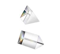 Lot de 2 prismes triangulaires en verre optique en cristal, largeur 30 mm, 30/50 mm, prisme d'expériences de spectre arc-en-ciel, prisme triangulaire en cristal K9, lentille transparente pour la