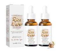 Lot de 2 produits de croissance des cheveux à l'eau de riz, pour cheveux fins, essence anti-chute pour hommes et femmes, soins des cheveux, croissance rapide, sérum de croissance des cheveux en cas de
