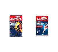 Lot de 2 produits Loctite - Super Glue-3 Power Gel Mini dose, colle forte enrichie en caoutchouc, lot de 3 tubes 1 g & Super Glue-3 Précision, colle forte pour réparations précises, colle transparente à séchage rapide