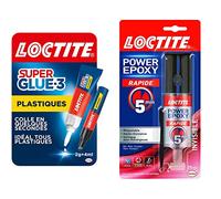 Lot de 2 Produits Loctite - Super Glue Spécial Plastiques, Colle Forte Transparente à Séchage Immédiat & Stylo Activateur