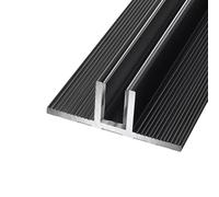 Lot de 2 profilés de 100 cm Robuste Type T/F Profilé pour verre Aluminium Épaisseur Pince à verre Pour porte de douche Du sol au plafond(T-Type Gray,10mm glass)