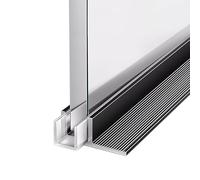 Lot de 2 profilés de 100 cm Robuste Type T/F Profilé pour verre Aluminium Épaisseur Pince à verre Pour porte de douche Du sol au plafond(F-Type Gray,8mm glass)