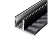 Lot de 2 profilés de 100 cm Robuste Type T/F Profilé pour verre Aluminium Épaisseur Pince à verre Pour porte de douche Du sol au plafond(F-Type Black,10mm glass)