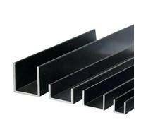 Lot de 2 profilés en U en aluminium noir 6063, rainures équilatérales, largeur intérieure: 28, 38, 43, 48, 50, 51, 58, 66, 75, 76mm, hauteur: 10, 20, 30, 40, 50(40x5x38mm)