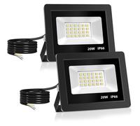 Lot de 2 Projecteur LED,Spot LED avec 20W 24 LED Eclairage Exterieur IP65 Etanche,Projecteur LED Extérieur 6500K pour Jardin,Garage