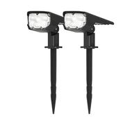 KYF - Projecteur Paysagiste Solaire Extérieur - Lot de 2 - Haute luminosité - Mural et sur Piquet - Jaune 3000K