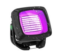 Lot de 2 projecteurs à lumière noire avec batterie, 6000 mAh, lampe UV rechargeable pour Halloween, affiche, fête, pêche, camping