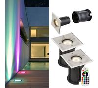 Lot De 2 Projecteurs LED Encastrés Sol RGB Dimmable Extérieur IP67 GU10 Globo