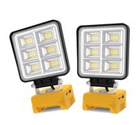 Lot de 2 projecteurs LED portables réglables et rechargeables pour l'extérieur, le camping, les chantiers de travail