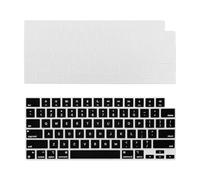 Lot de 2 Protection Clavier Compatible avec MacBook Air M4 M3 M2 13,6" / 15" 2025 2024 2023 2022 2021 Mac Pro 14/16 M4 M3 M2 M1 Pro Max, Film Protecteur pour Clavier Disposition de EU, TPU Clair Noir.