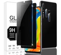 Lot De 2 Protection Écran Anti-Espion Pour Huawei P30 Lite Verre Trempé Lot De 2 Protecteur D''objectif De Caméra 9h Dureté Vitre Film Résistant Aux Rayures Pour Huawei P30 Lite