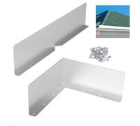 Lot de 2 protections anti-éclaboussures en aluminium pour gouttière - Pour toits plats en bardeaux, vallée, coin - Argenté