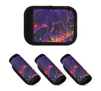 Lot de 2 protections antidérapantes pour poignée de bagage Motif loup magique