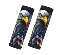 Lot de 2 protections antidérapantes pour poignée de voiture Motif aigle avec drapeau des États-Unis
