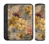 Lot de 2 protections d'alerte rétro pour la plupart des voitures - Motif vieux journal - Jaune