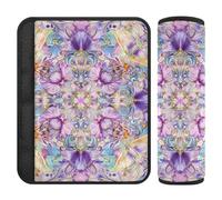 Lot de 2 protections de ceinture de sécurité de style bohème à fleurs violettes pour soulager le stress sur votre cou et vos épaules pour SUV forro para cinturon de seguridad