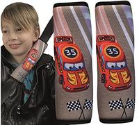 Lot de 2 protections de ceinture de sécurité pour enfants avec Monster Trucks Cars pour garçons et filles - Coussinets d'épaule pour ceinture de sécurité - 6 x 21 cm