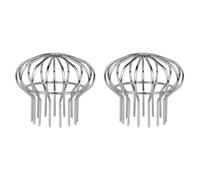 Lot de 2 protections de gouttière en acier inoxydable pour gouttière, protection contre les feuilles, la mousse, la boue et les débris (convient pour un diamètre de trou de 70 mm)