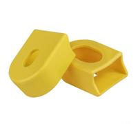 Lot de 2 protections de manivelle de vélo en caoutchouc pour vélos de route et à pignon fixe, résistant à l'usure, convient à la plupart des manivelles, protection de 2 mm d'épaisseur (jaune)