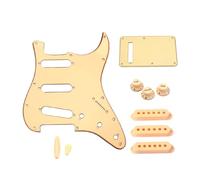 Lot de 2 protections de micros pour guitare Stratocaster style SSS 50 mm 52 mm (2 pièces) - Bouton de commande 2T1 V - Pointe de commutateur/pointe de barre, perle dorée 1 pli