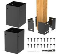 Lot de 2 protections de pied de poteau réglables de 8,3 cm à 15 cm pour protéger les clôtures de terrasse, les supports de protection, les boîtes aux lettres en bois et les clôtures de la pluie et des