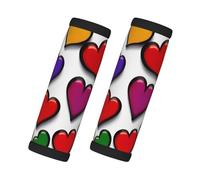 Lot de 2 protections de poignées de voiture colorées avec motif cœurs Gay Pride - Antidérapantes